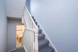 Hall and stairs in 27 King Street, Bangor. Refurbished town house for sale from JS Property Sales, Northern Ireland